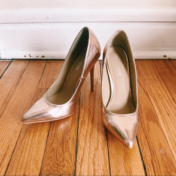 public desire rose gold heels